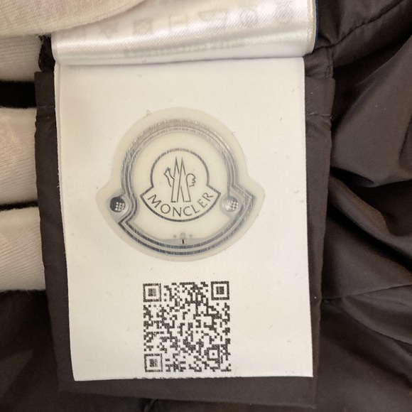 Moncler Women Flammette Down Puffer Long Jacket Hood Dark Gray size 4/ LRG  NWOT - Picture 12 of 17